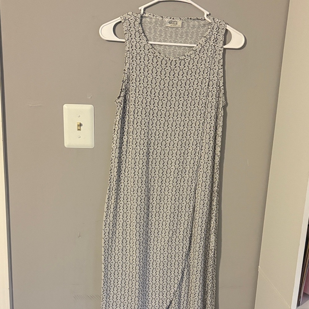 Plume and Thread Black and White Patterned Maxi Tank Dress